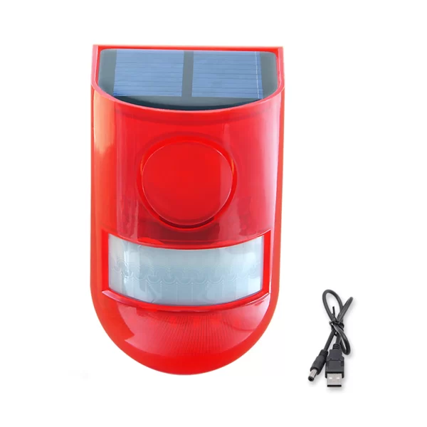 Solar Alarm Lamp, Sound & Light Alarm 110dB